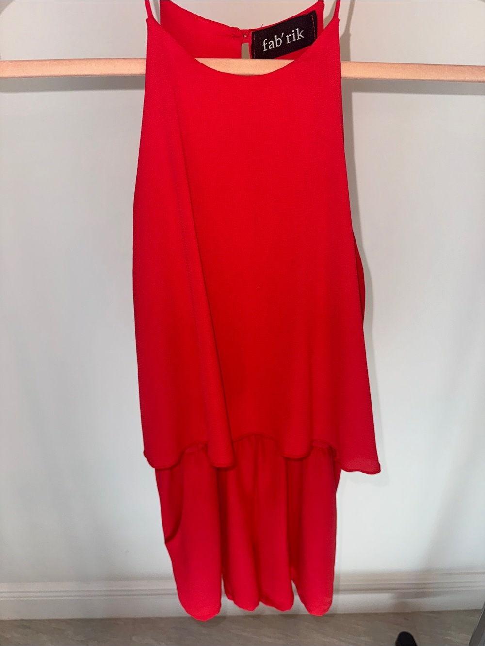 fab'rik Red High-Low Layered Skirt